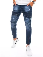 Pánske bojové džínsové nohavice tmavomodré FashionStreet UX3292