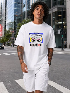 Pánske bavlnené tričko oversize s potlačou FashionStreet NX1037R