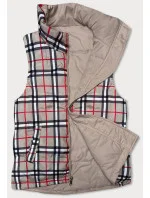 Tmavo béžová obojstranná dámska vesta (2383-1)