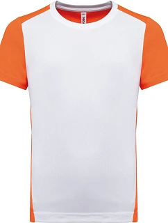 Kariban ProAct PA 4016 Detské kontrastné športové tričko 20.4016 biele/fluorescenčná oranžová