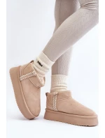 Śniegowce Na Platformie Ze Wzorem Beżowe Udra