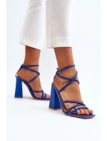 Modne Sandały Na Obcasie Niebieskie Josette