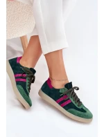 Zazoo N1068 Dámske semišové nízke tenisky Dark Green