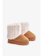 Detské členkové snehule s ťavou kožušinou Crisie