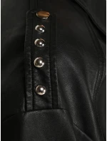 Dámska kožená bunda bomber black FashionStreet TY5566