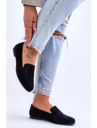 Semišové pohodlné mokasíny Black Giovana