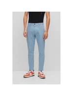 Pánske nohavice Hugo Boss slim fit z elastického bavlneného gabardénu modrej farby (50468314-451)