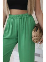 Nohavice so širokými nohavicami zelené Nohavice so širokými nohavicami zelené