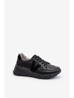 Skórzane Buty Sportowe Damskie Vinceza 7918 Czarne