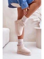 Śniegowce Damskie Na Platformie Ocieplane Futerkiem Jasnobeżowe Xamella Śniegowce Damskie Na Platformie Ocieplane Futerkiem Jasnobeżowe Xamella