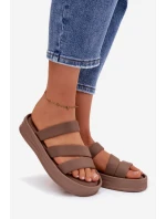 Materiálové dámské sandály na platformě s pásky Khaki Liorine