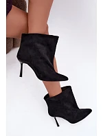 Čierne členkové topánky na podpätku Kamea Čierne členkové topánky na podpätku Kamea