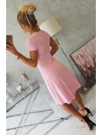 Tehotenské šaty s výstrihom 60942 ružové - Kesi