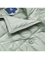 Klasický dámsky prešívaný kabát v pistáciovej farbe (AG2-J83)