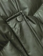 Dámska vesta v khaki farbe s kapucňou (B8171-11)