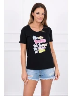 Blúzka s potlačou Perfektná čierna Blúzka s potlačou Perfektná čierna