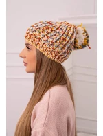 Dámska čiapka s brmbolcom Maria K335 horčicová