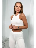 Súprava mikiny, topu a legín 3 v 1 ecru