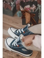 Dziecięce Wysokie Trampki Z Suwakiem BIG STAR HH374189 Granatowe
