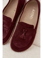 Kožené semišové barefoot mokasíny Zazoo 322 burgundy