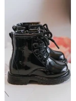 Dětské lakované kotníkové boty na zip, Black Tibbie Dětské lakované kotníkové boty na zip, Black Tibbie