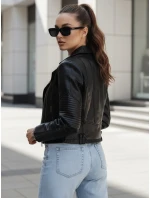 Dámska kožená bunda ramones NEGRA black FashionStreet TY4163