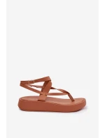 Dámské sandály Japonky na platformě Camel Gelira