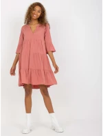 Šaty D73761M30214A3 tmavo ružové
