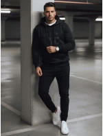 Pánska zateplená mikina s kapucňou čierna FashionStreet BX5934 Pánska zateplená mikina s kapucňou čierna FashionStreet BX5934