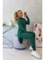 Mikinová súprava s dlhšou stranou tmavo zelená Mikinová súprava s dlhšou stranou tmavo zelená