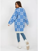 Dámsky sveter LC SW 0301 biely a modrý