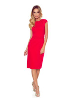 TAMARA - Elegantné červené dámske midi šaty s opaskom 301-2