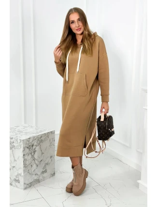 Dlhé šaty s kapucňou Ťava