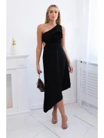 Plisované šaty s kvetinovou čiernou