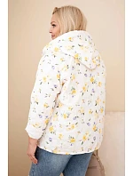 Dámske Plus veľkosť jarná bunda s malým kvetinovým vzorom žltá