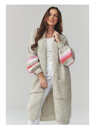 Zapínanie svetra model 226864 Makadamia