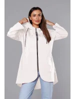 Tenký asymetrický dámsky prehoz cez oblečenie v smotanovej farbe (B8117-26) Tenký asymetrický dámsky prehoz cez oblečenie v smotanovej farbe (B8117-26)