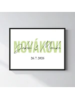 Personalizovaný magický fotoobraz v ráme - štvorec 30x40 - mená novomanželov Personalizovaný magický fotoobraz v ráme - štvorec 30x40 - mená novomanželov