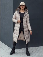 Dámsky prešívaný zimný kabát s kapucňou GRACE béžový FashionStreet TY4518 Dámsky prešívaný zimný kabát s kapucňou GRACE béžový FashionStreet TY4518