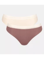 sloggi GO Ribbed R Tai C2P - BROWN - SLOGGI BROWN - SLOGGI