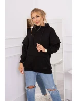 Zateplená mikina s polovičným zipsom čierna