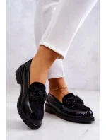 Elegantné lakované mokasíny Black Belize