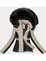 Dámska krátka zimná bunda S'west beige (B8308-12)