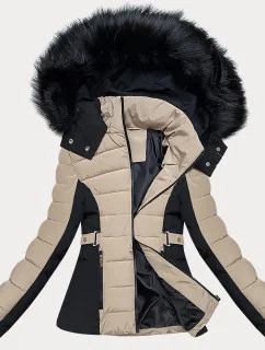 Dámska krátka zimná bunda S'west beige (B8308-12)