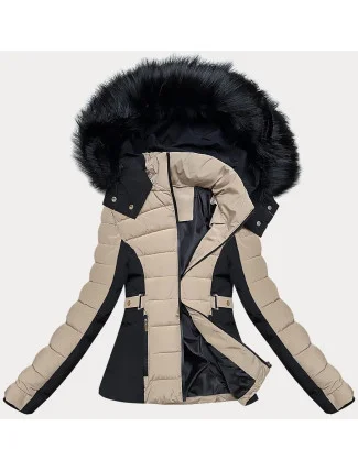 Dámska krátka zimná bunda S'west beige (B8308-12)