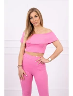 Sada s volánikom svetlo ružová