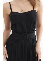 Skladaný overal s ramienkami čierny Skladaný overal s ramienkami čierny