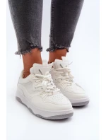 Sneakersy Damskie Na Platformie Białe Etnaria