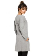 B042 Tunika s predným rázporkom - čierna B042 Tunika s predným rázporkom - čierna