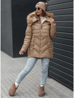 Dámska zimná bunda MELOMA prešívaná s kapucňou béžová FashionStreet TY4712